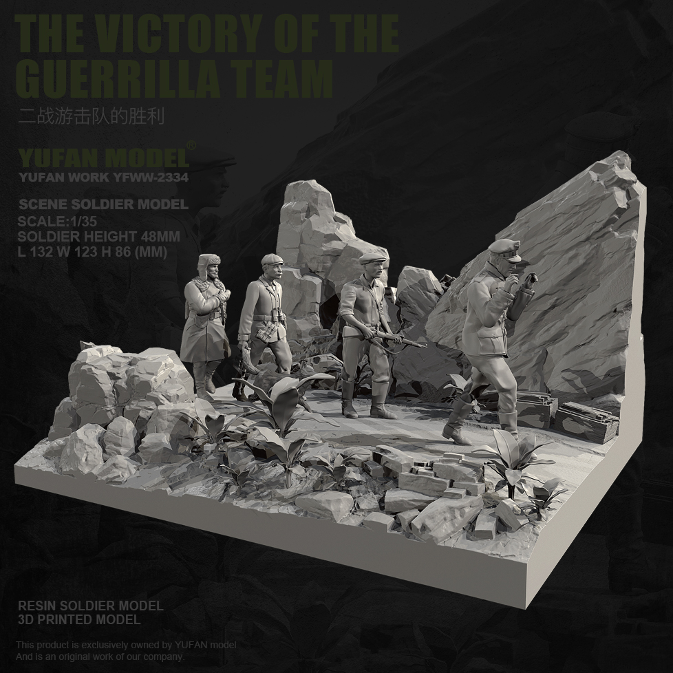 YUFAN原创1/35树脂兵人白模 二战苏联游击队 (全套) YFWW-2334+3D