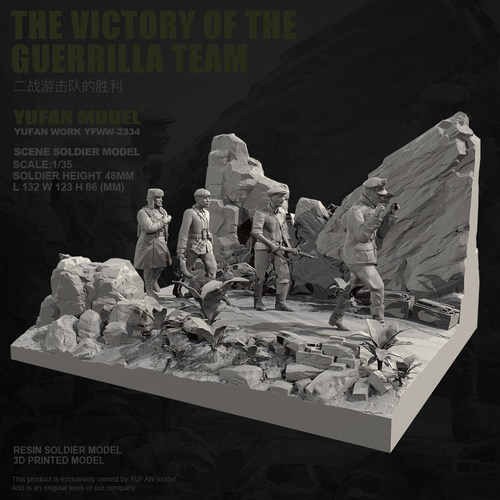 YUFAN原创1/35树脂兵人白模 二战苏联游击队 (全套) YFWW-2334+3D