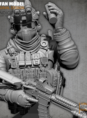 YuFAN原创 1/18 美军突击队 树脂手办兵人半身像 YFWW-2022