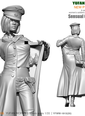 YUFAN Model 原创  1/35性感女军官 树脂兵人 YFWW35-1813