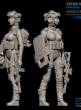 YUFan原创1/24(75mm)现代女兵树脂兵人 YFWW-2023