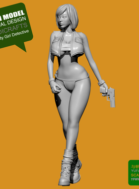 55mm YUFAN原创X侦探美女 树脂兵人白模 YFWW35-201989