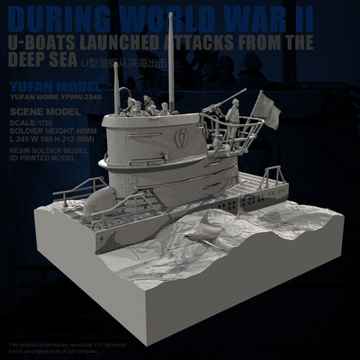 YUFAN原创1/35 树脂兵人 二战U艇从深海出击 (全套) YFWW-2340+3D