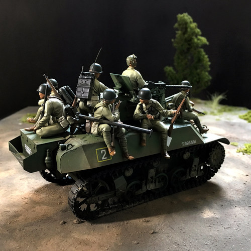 【与帆玩物】1/35中国远征军坦克搭载连队 树脂兵人7人YFWW-1640
