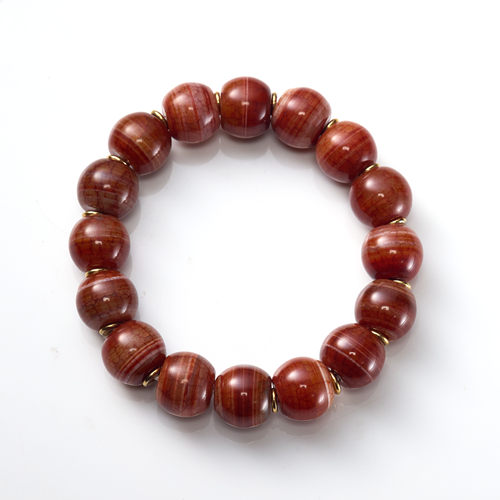 西藏老料红玛瑙天珠手串