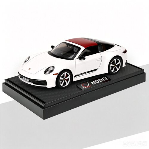 众源兴1:32宝石捷911Targa合金跑车模型转向避震三挡开关儿童玩具