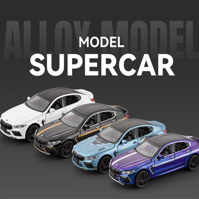 车致1:32宝玛M8合金车模型仿真BWM跑车摆件声光回力儿童玩具礼物