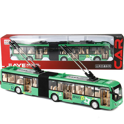 [盒装]嘉业1:48双节公交合金车模玩具车回力汽车模型玩具 CS0133