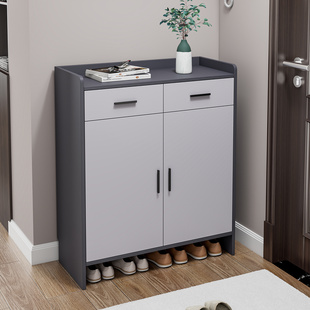 实木鞋柜简约家用门口入户玄关收纳柜一体靠墙大容量储物新款鞋架