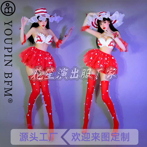 夜店DS酒吧圣诞节铃铛小鹿舞台服