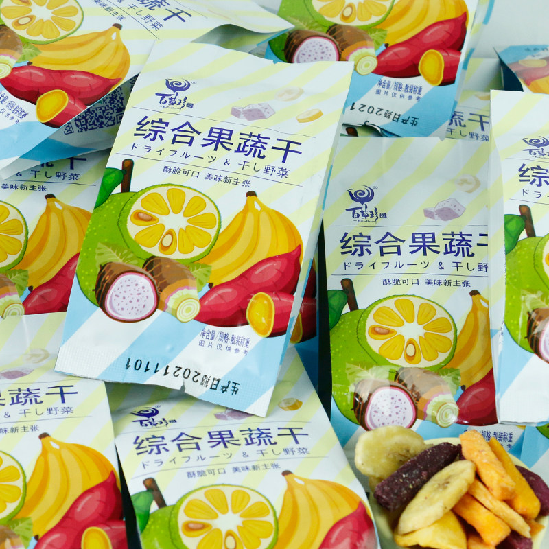 百草珍综合果蔬干500g网红混合蔬果干片香蕉片菠萝蜜散装