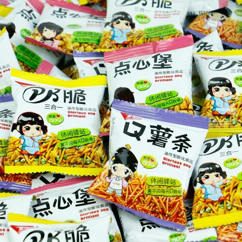 五味园脆500g膨化零食薯条pk