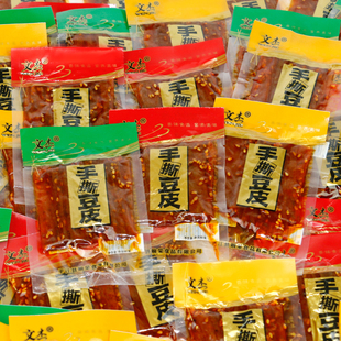 湖南平江特产辣片文杰手撕豆皮500g手撕油炸豆皮香辣条豆干辣片