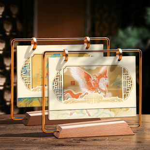 台历2026年新款实木日历商务高档个性创意办公桌面摆件活页金属架子马年礼品办公室文艺摆台记事月历定制企业