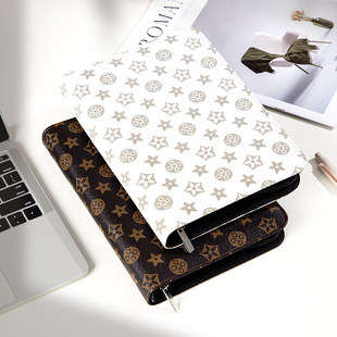 A5商务拉链笔记本子多功能谈单本创意活页夹可拆卸记事本复防水古皮质活页本拉链包带计算器文件夹记账可定制