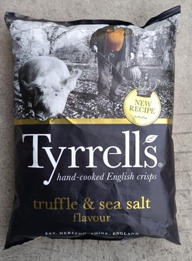 英国进口Tyrrells泰瑞松露海盐味手工薯片休闲零食150g