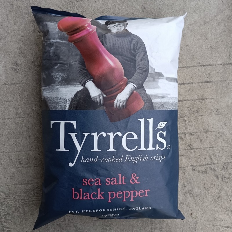 英国进口Tyrrells泰瑞海盐黑胡椒味手工薯片休闲零食150g