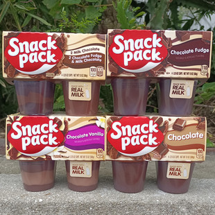 Chocolate Pudding 美国汉斯巧克力糖霜牛奶香草味布丁Snack Pack