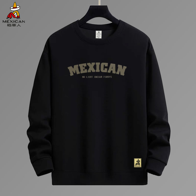 稻草人男士纯棉卫衣男春秋季2026新款秋季休闲薄款宽松内搭上衣男