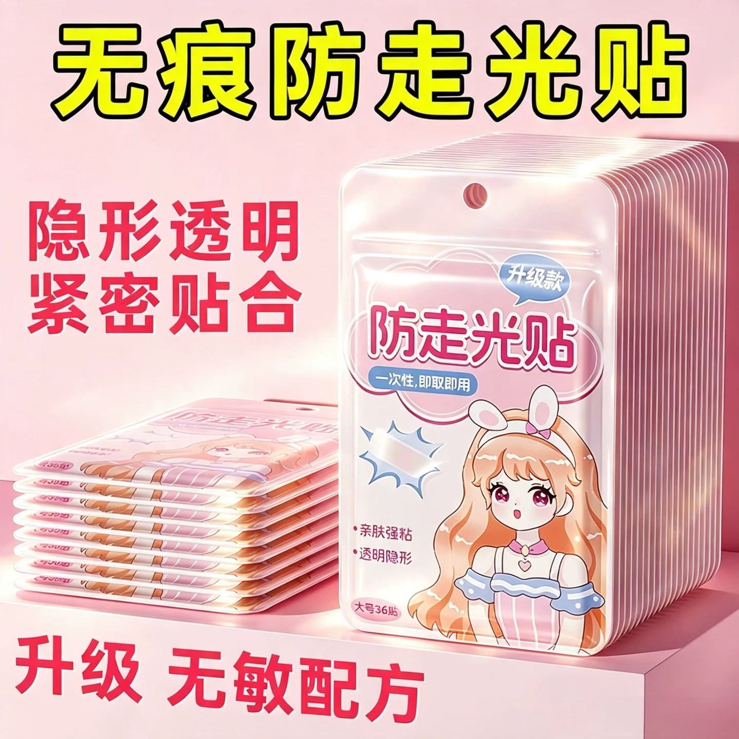 防走光贴胸口衣服低领口防滑神器一字肩固定防抹胸防掉胸双面胶