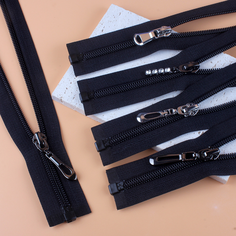 5号7号尼龙开口拉链成人儿童运动服羽绒服外套衣服门襟黑白拉锁厚