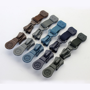 6号8号树脂双头拉链双开棕色军绿色荒漠迷彩服双开拉头冬季训服用