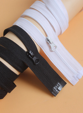 3号尼龙反装反面拉链 单开黑色白色加厚羽绒服外套用拉链条单头