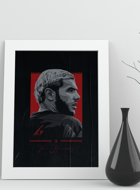 41相框特奥ac米兰theo实木照片周边海报签名足球迷装饰墙桌挂摆画