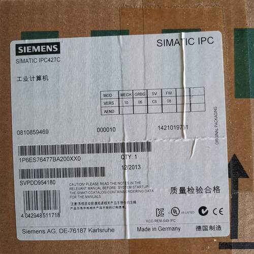 6ES7647-7BA20 西门子工控机IPC427C SI(请询价)