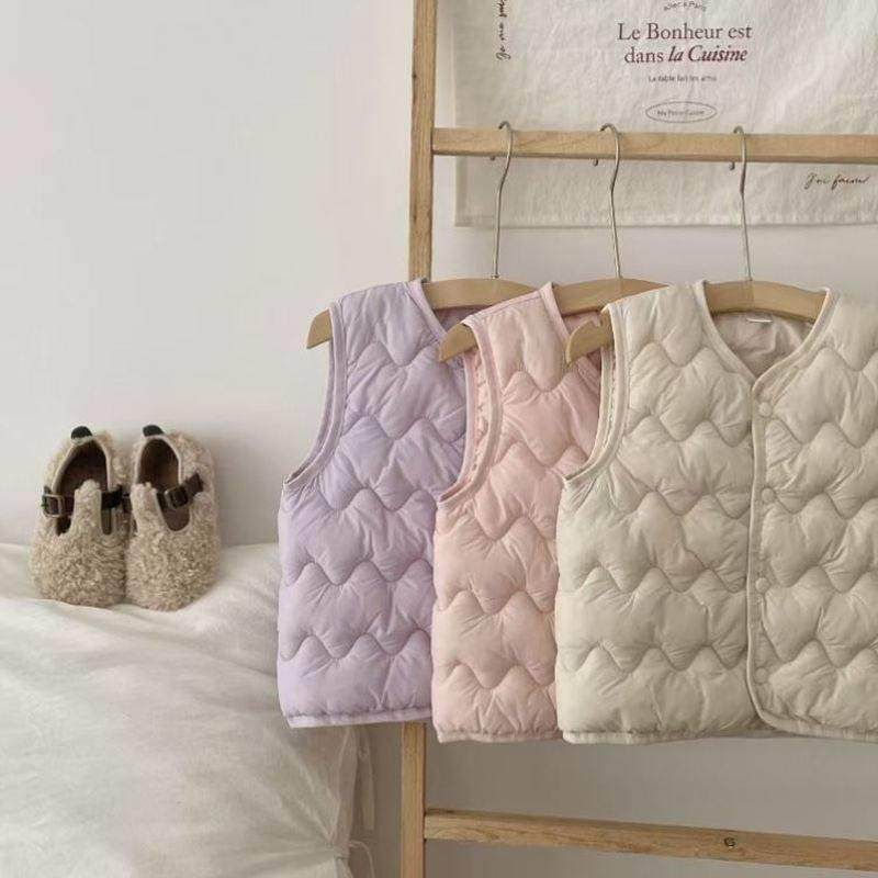 儿童羽绒棉马甲宝宝秋冬新款背心男女童马夹中小童春秋外穿坎肩