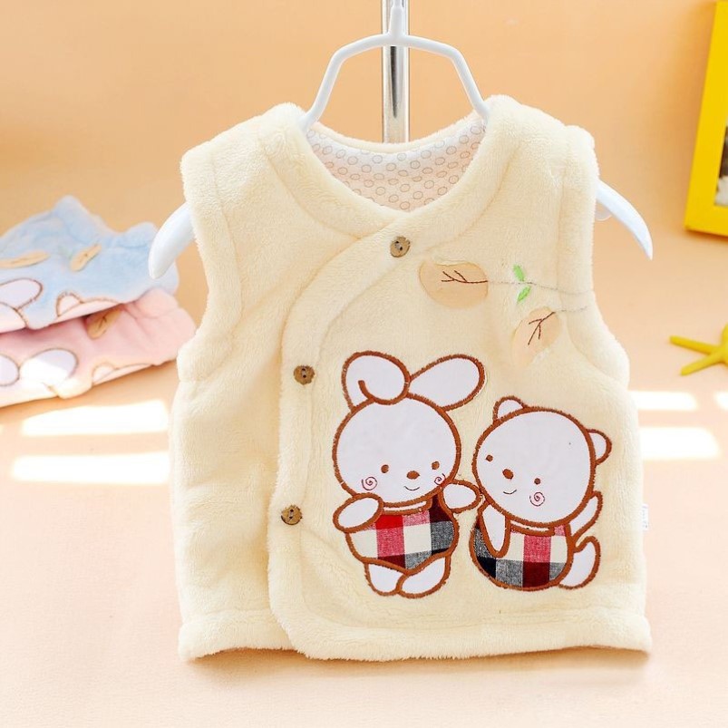 婴儿马甲秋冬外穿女童加厚加绒夹棉马夹婴幼儿男宝宝保暖背心坎肩