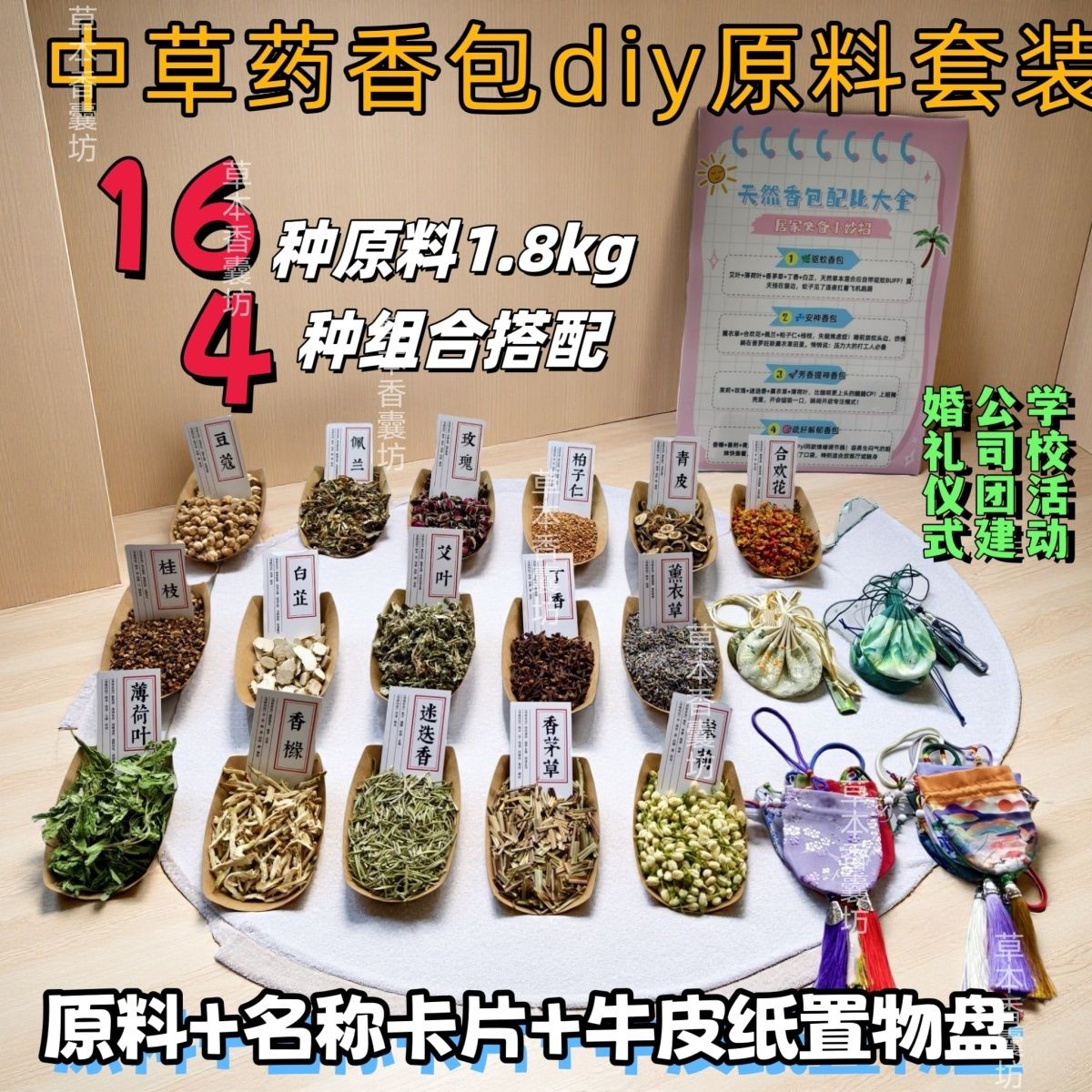 端午香包diy原料中草药香囊填充物材料驱蚊安神提神疏肝解郁包