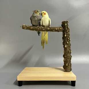 鸟笼多功能T形站杆野生花椒木树枝站杆站棒磨爪棒杆鸟笼顶站杆