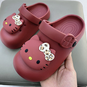 夏季女童KT猫包头防滑洞洞鞋