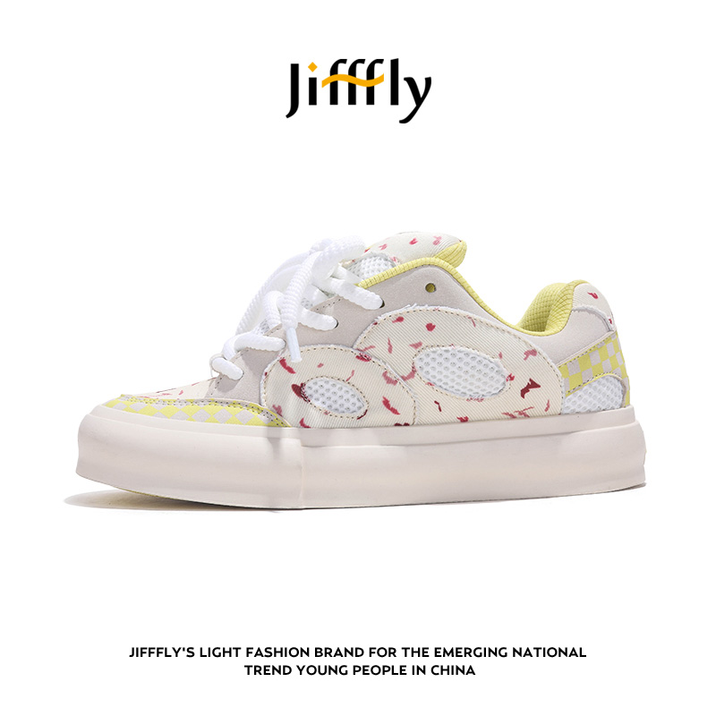 Jifffly板鞋女2025夏季新款超火潮流复古面包鞋学生休闲滑板鞋