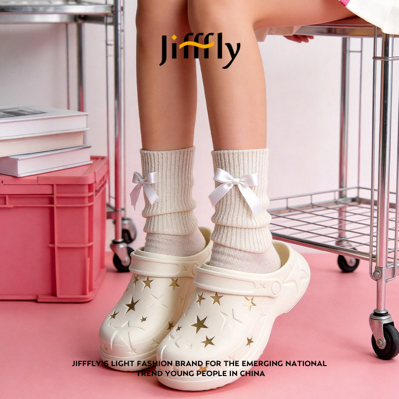 Jifffly洞洞鞋女款2026新款显脚小厚底防滑防臭外穿EVA软底高颜值