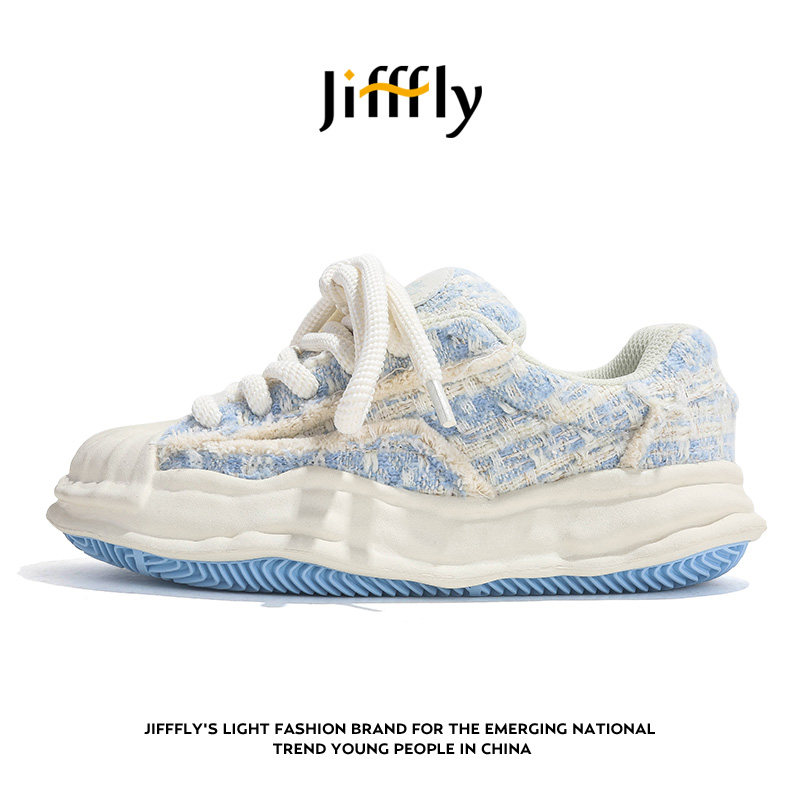 Jiffflyjifffly女鞋2025新款秋冬休闲帆布鞋ins