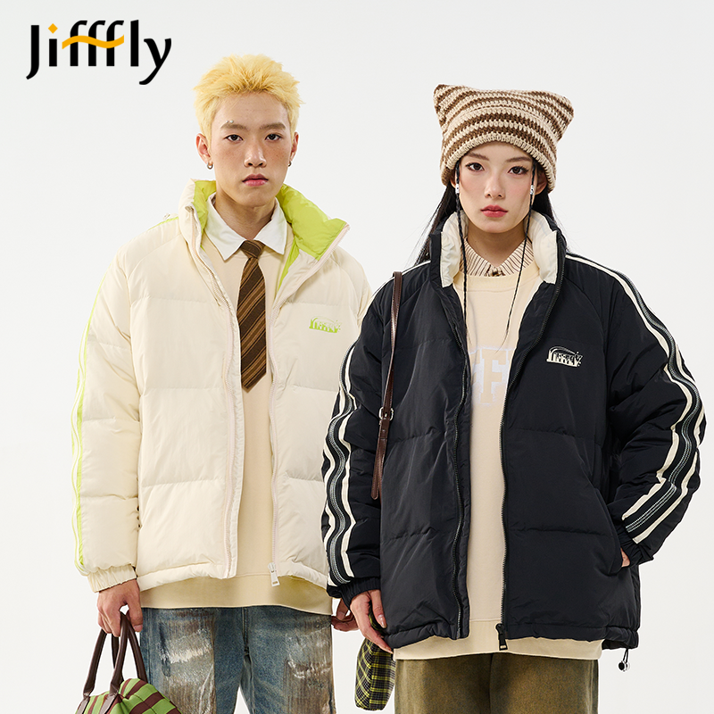 Jifffly防水白鸭绒情侣羽绒服