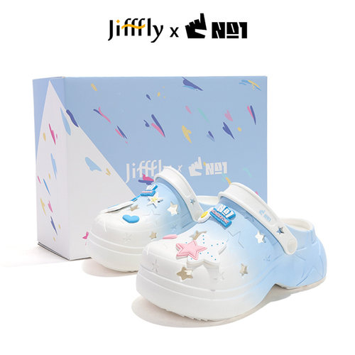 南波万X jifffly联名洞洞鞋女2026新款厚底增高包头防滑拖鞋外穿