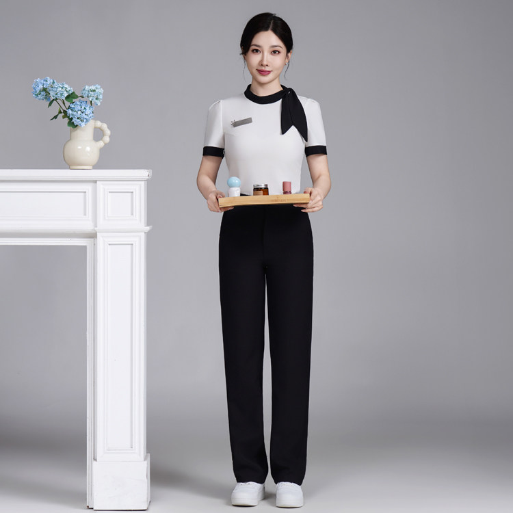 美业美容师工作服女美发美容院职业装养生馆夏季前台中袖套装薄款