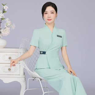皮肤管理师工作服夏季酒店前台美容院工作服女高端女美容师工作服