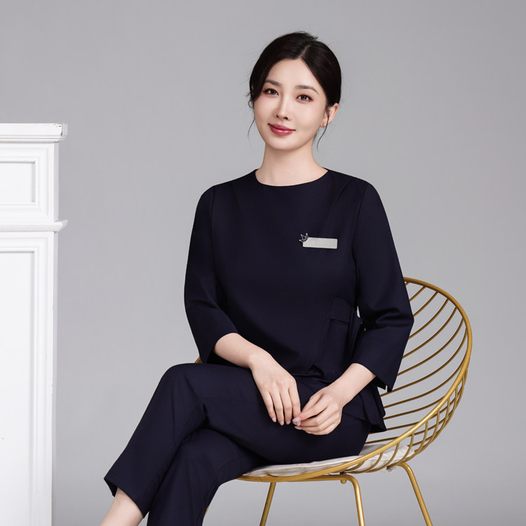 美容师轻医美工作服女中袖美容美发工服气质足浴足疗养生技师套装