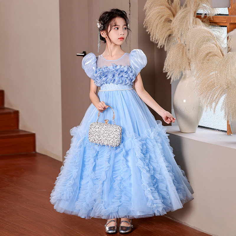 萱微妮女聚酯纤维公主儿童礼服