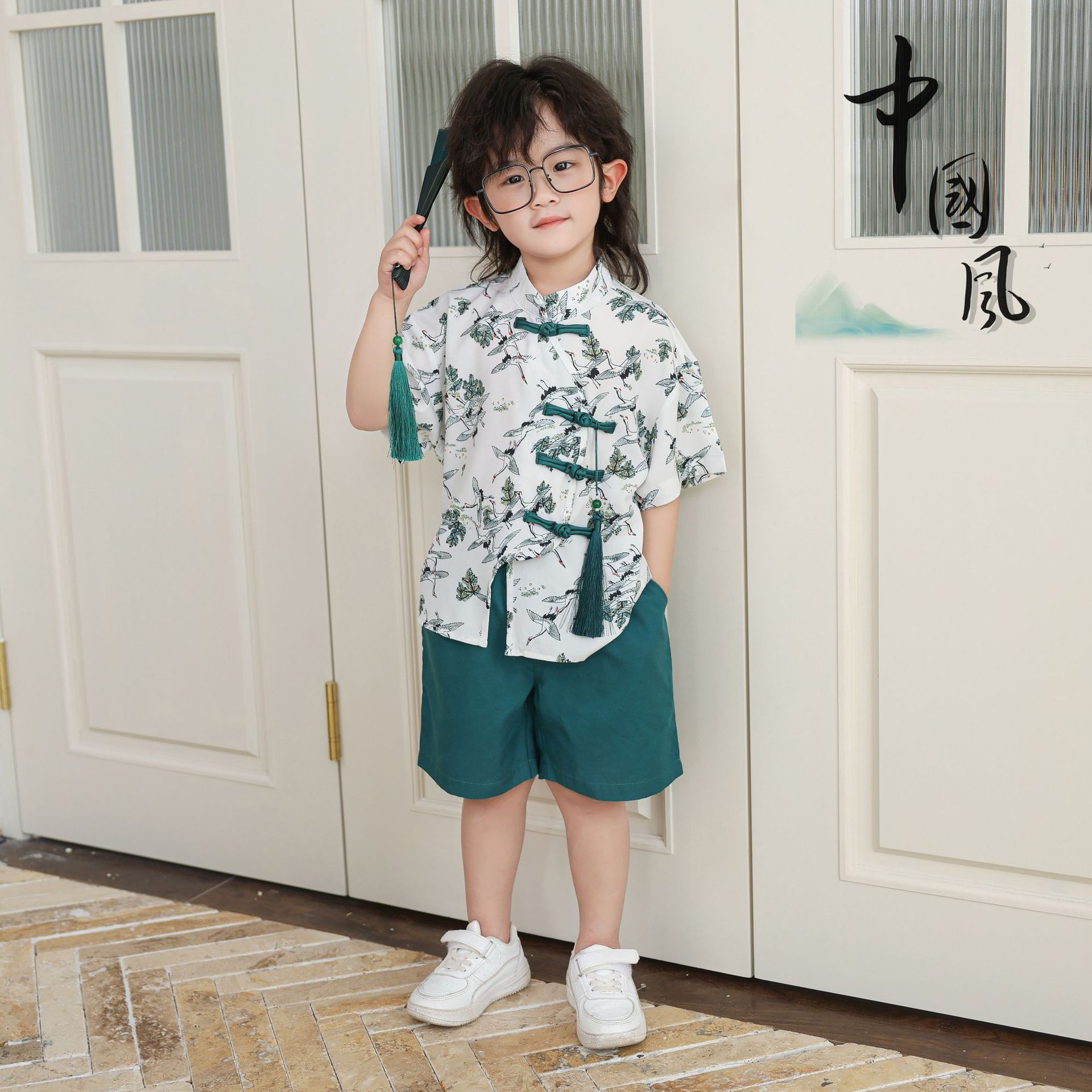 男童演出服中山装儿童汉服唐装