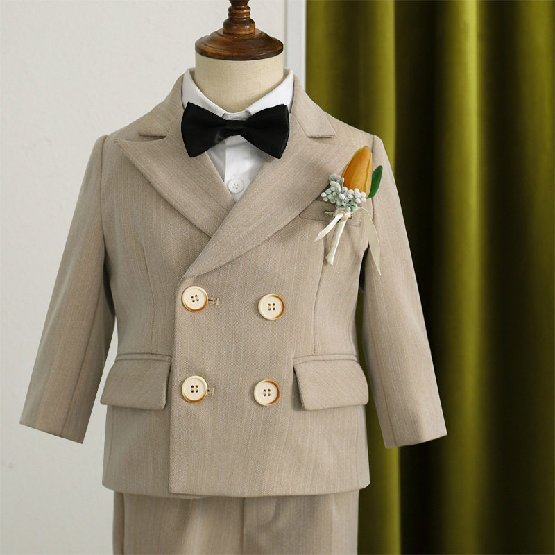 男童西装礼服套装春秋小童宝宝周岁生日西服花童婚礼服儿童演出服