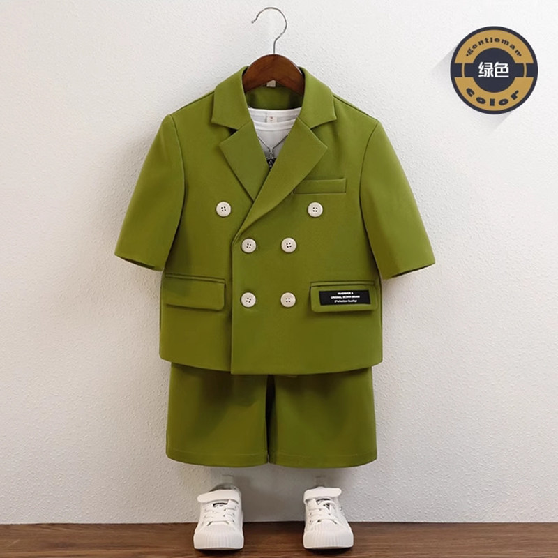 夏季新品男童西装套装洋气宝宝周岁生日小主持人礼服韩版休闲西服