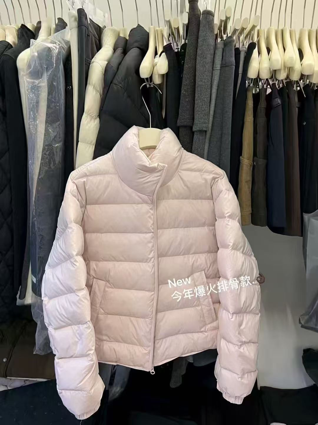 爆火排骨款羽绒服立领拉链90白鸭绒羽绒服女短款纯色保暖外套 冬