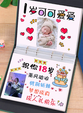 照片定制18岁成年相册成长贺卡生日仪式十八女儿成人礼男孩礼物
