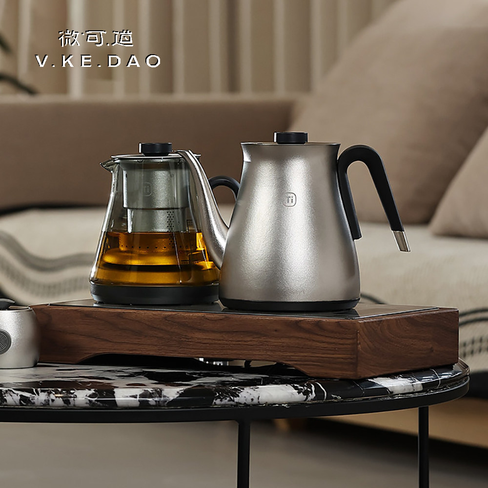 微可道双上水电茶炉纯钛烧水壶蒸煮茶壶高水位感应探头烧水壶
