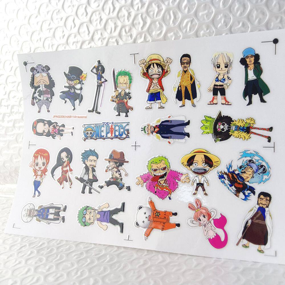 卡通海贼王镂空立体防水手帐笔贴撕膜装饰贴纸UV转印贴水晶标定制